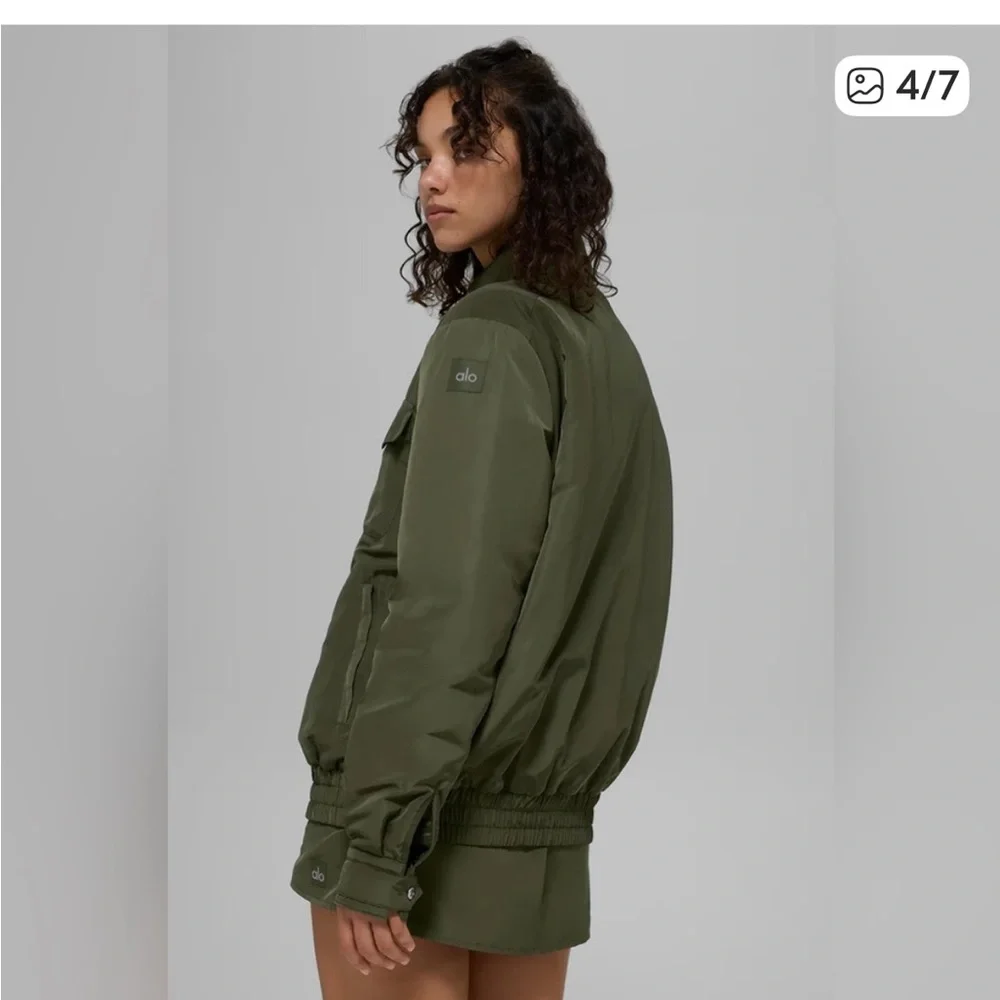 NWT ALO Yoga Green Olive Bomber Jacket